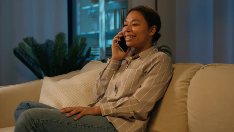 woman on phone with Separation Support Network Counseller